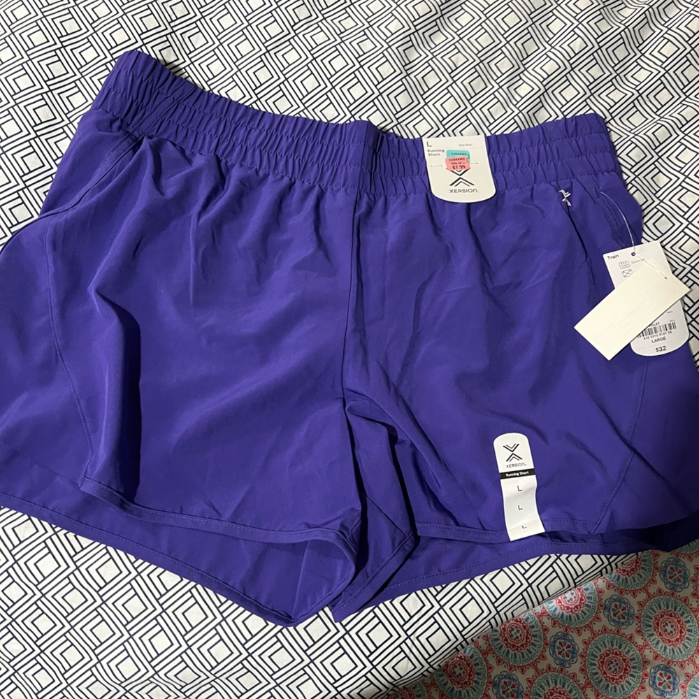 NWT Xersion purple running shorts size Large.